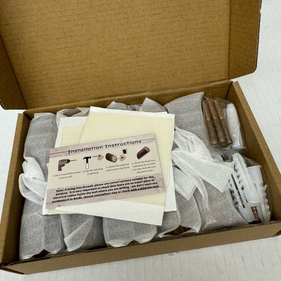 Set of 10 Walnut Wood Modern Wall Hooks NWT - Picture 2 of 15